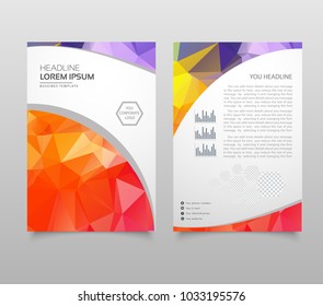 Modern Brochure layout, flyer and cover design template with polygonal paper plane graphics. Modern triangle presentation template. Business design background. Vector illustration.