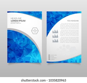 Modern Brochure layout, flyer and cover design template with polygonal paper plane graphics. Modern triangle presentation template. Business design background. Vector illustration.