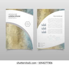 Modern Brochure layout, flyer and cover design template with polygonal paper plane graphics. Modern triangle presentation template. Business design background. Vector illustration.