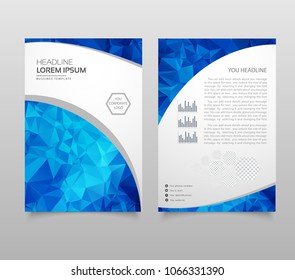 Modern Brochure layout, flyer and cover design template with polygonal paper plane graphics. Modern triangle presentation template. Business design background. Vector illustration.