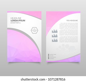 Modern Brochure layout, flyer and cover design template with polygonal paper plane graphics. Modern triangle presentation template. Business design background. Vector illustration.