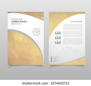 Modern Brochure layout, flyer and cover design template with polygonal paper plane graphics. Modern triangle presentation template. Business design background. Vector illustration.