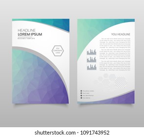 Modern Brochure layout, flyer and cover design template with polygonal paper plane graphics. Modern triangle presentation template. Business design background. Vector illustration.