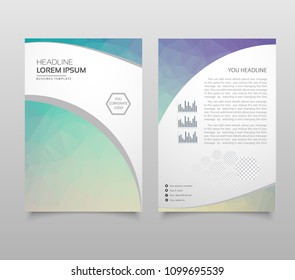 Modern Brochure layout, flyer and cover design template with polygonal paper plane graphics. Modern triangle presentation template. Business design background. Vector illustration.