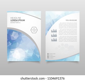Modern Brochure layout, flyer and cover design template with polygonal paper plane graphics. Modern triangle presentation template. Business design background. Vector illustration.