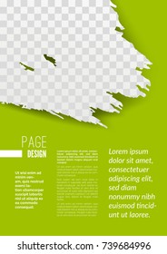 Modern Brochure Page Design With Grunge Pattern. Report, Leaflet, Book, Poster, Journal Front Page Abstract Layout Template. Replace Checkered Background With Your Graphics. Vector Illustration