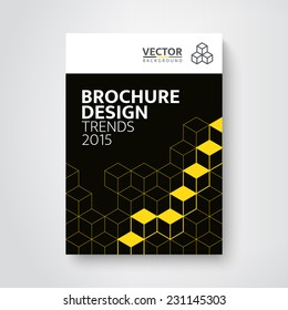 Modern brochure template design / book / flyer design template with dice