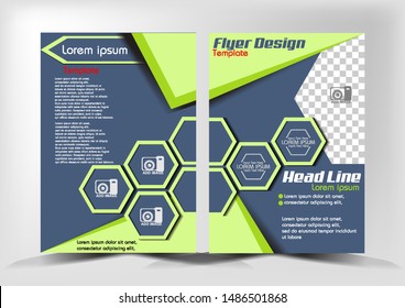 modern brochure template design. with dominant colors and navy