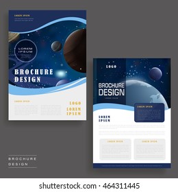 Modern brochure template design with universe scenery