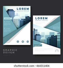 Modern brochure template design with urban landscape