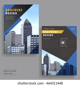 Modern brochure template design with urban landscape