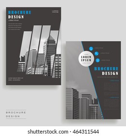 Modern brochure template design with urban landscape