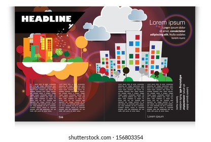 Modern Brochure Template - EPS10 Vector Design 
