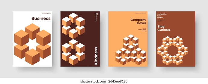 Modelo de Folheto Moderno. Layout Geométrico Da Apresentação Comercial. Design de panfleto isolado. Faixa. Capa de Livro. Relatório. Cartaz. Histórico. Notebook. Folheto informativo. Publicidade. Carteira. Identidade da marca