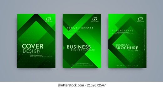 Modern brochure template geometric design set 