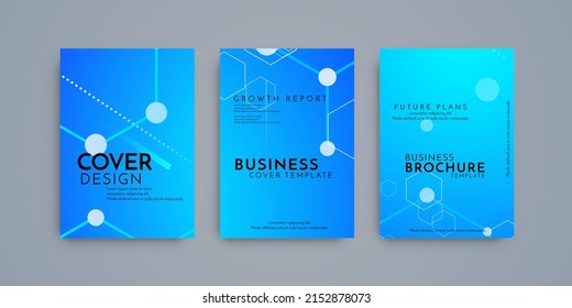 Modern brochure template geometric design set 