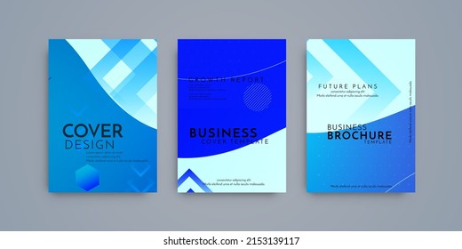 Modern brochure template geometric design set 