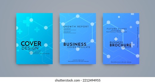 Modern brochure template geometric design set 