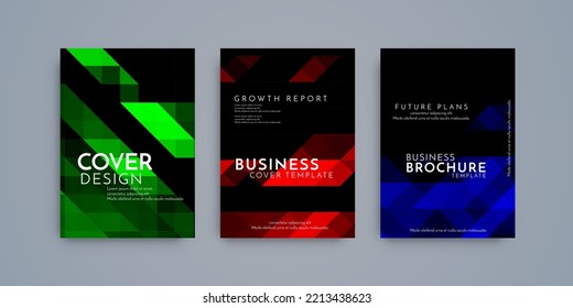 Modern brochure template geometric design set