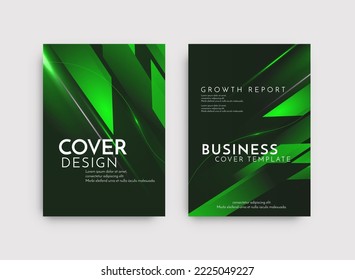 Modern brochure template geometric design set vector