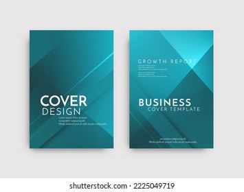 Modern brochure template geometric design set vector