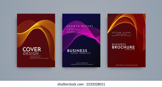 Modern brochure template geometric design set 