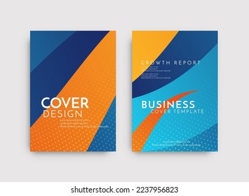 Modern brochure template geometric design set vector