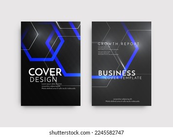 Modern brochure template geometric design set vector