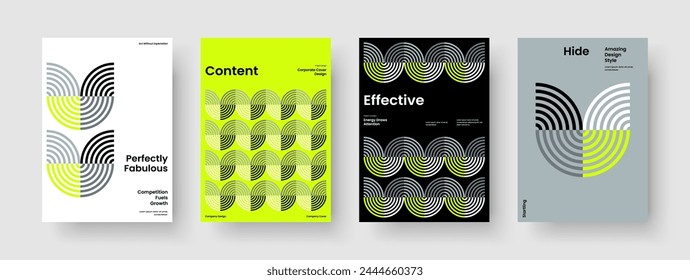 Moderne Broschüren-Vorlage. Geometrischer Berichtsentwurf. Abstraktes Plakatlayout. Hintergrund. Banner. Buchumschlag. Geschäftspräsentation. Flyer. Broschüre. In: Magazine. Newsletter. Portfolio. Brande Identität