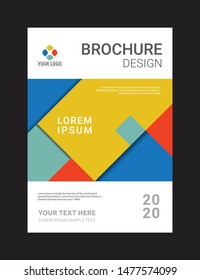 Modern Brochure template layout design, Multi color background, Flat style vector illustration artwork A4 size.