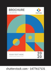 Modern Brochure template layout design, Multi color background, Flat style vector illustration artwork A4 size.