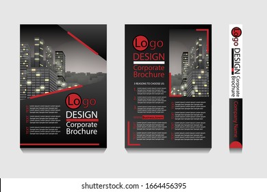 Modern brochure template with layout space for photo or illustration background. Creative design for book cover, flyer, poster, corporate report, company advertisment or real estate agency web page.