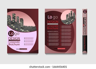 Modern brochure template with layout space for photo or illustration background. Creative design for book cover, flyer, poster, corporate report, company advertisment or real estate agency web page.