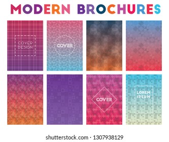Modern Brochures. Admirable geometric patterns, immaculate vector illustrations.
