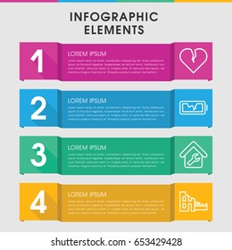 Modern broken infographic template. infographic design with broken icons includes . can be used for presentation, diagram, annual report, web design.