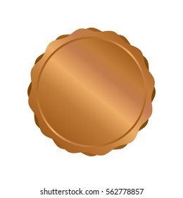 Modern bronze circle metal badges, labels and design elements. Vector illustration