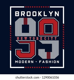 Modern Brooklyn Typography Design T Shirt Stock Vector (Royalty Free ...