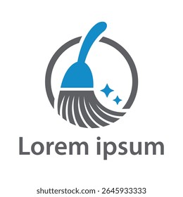 Moderno ícone de limpeza de banheiro com faíscas Housekeeping e Logotipo de serviço de limpeza