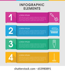 Modern broom infographic template. infographic design with broom icons includes mop, clean brush. can be used for presentation, diagram, annual report, web design.