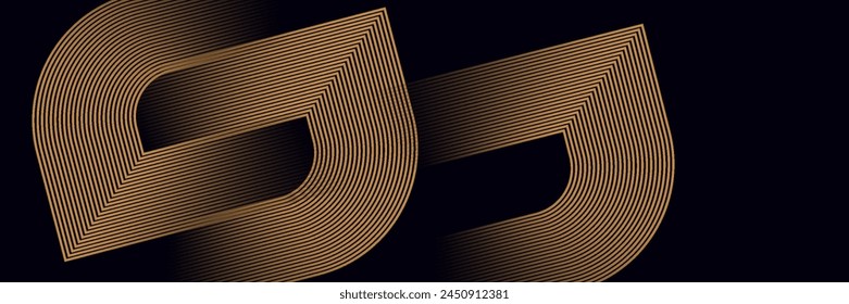 Modern brown abstract horizontal banner background with glowing geometric lines. Suitable for covers, brochures, presentations, pamphlets. vector