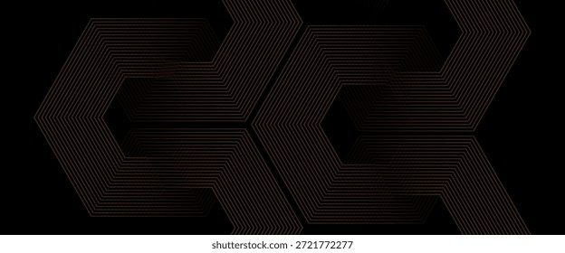 Modern brown abstract horizontal banner background with glowing geometric lines. Suitable for covers, brochures, presentations, pamphlets. vector

