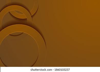 Modernos fondos marrones. Fondo de la capa de recorte de 3d círculo.
