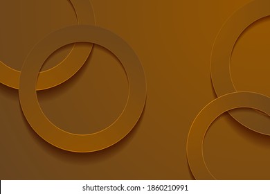 Modern Brown backgrounds. 3d circle papercut layer background.
