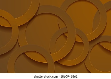 Modern Brown backgrounds. 3d circle papercut layer background.
