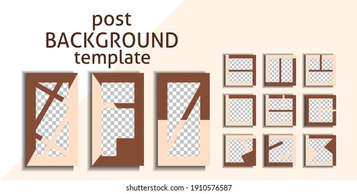 Modern brown and beige frame template set for social media posts. Clean layout, minimal design, perfect for Instagram stories, product promos, and aesthetic content.