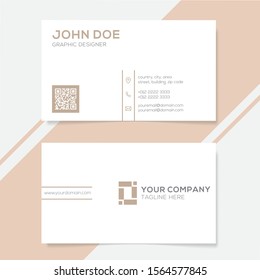 Modern brown business card template. Simple business card design with clean concept.