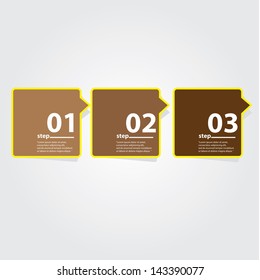 Modern brown Design template / can be used for infographics / numbered banners / graphic or website layout vector