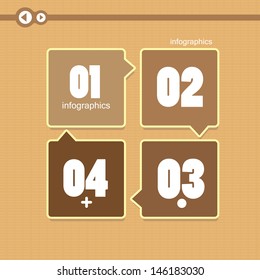 Modern brown Design template / can be used for infographics / numbered banners / graphic or website layout vector