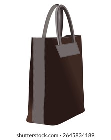 Modern brown and grey shopping tote bag