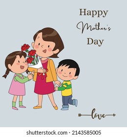 modern brown Happy mother's day, Vector Typography